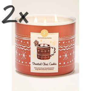 Bath & Body Works frosted chai cookie candles set of 2